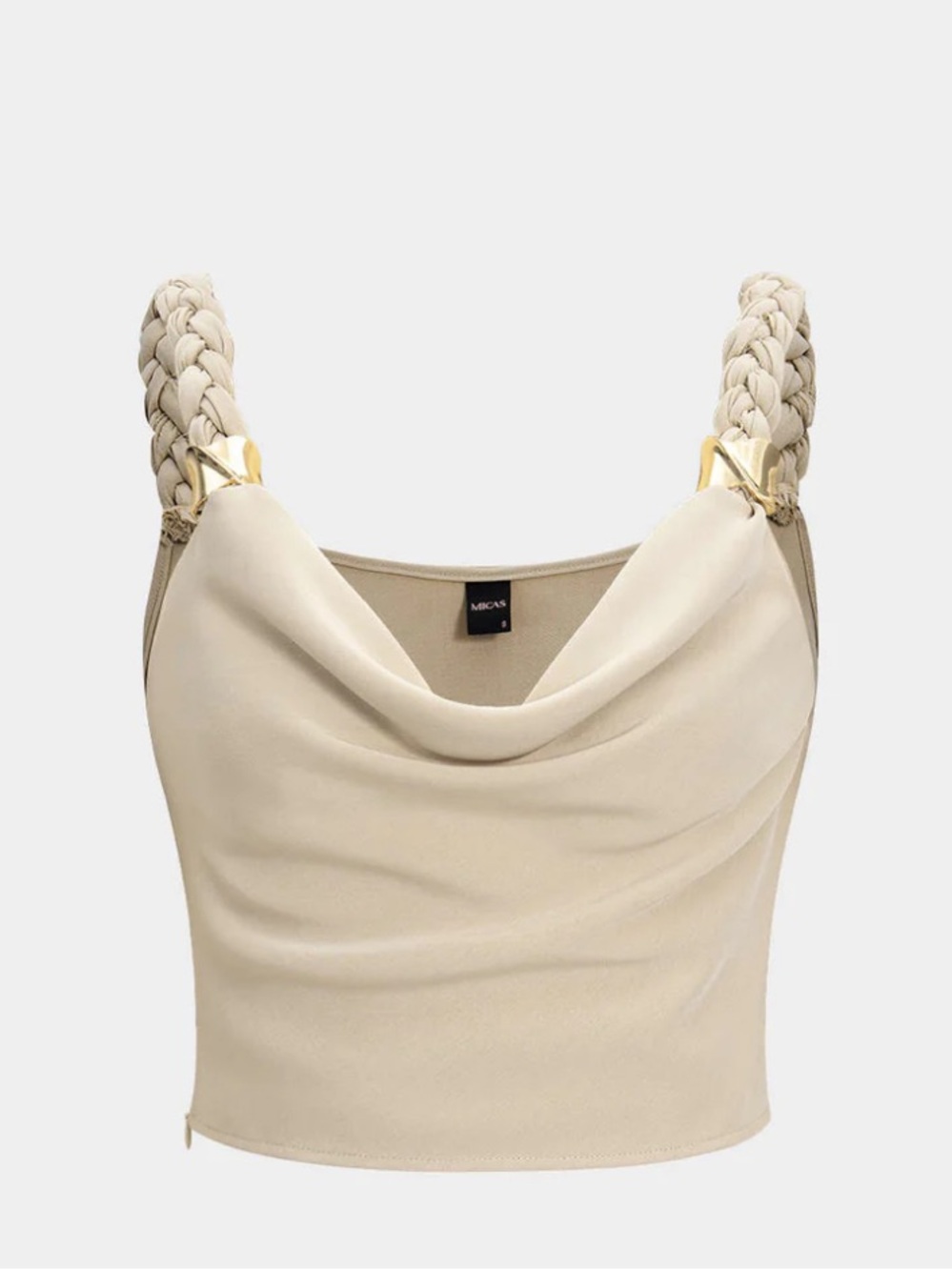 Micas NWT Braided Cowl Neck Cami Top XS Beige